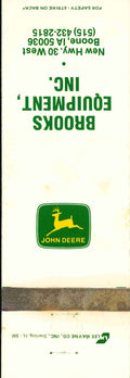 John Deere Matchbook Cover Brooks Equipment Boone IA