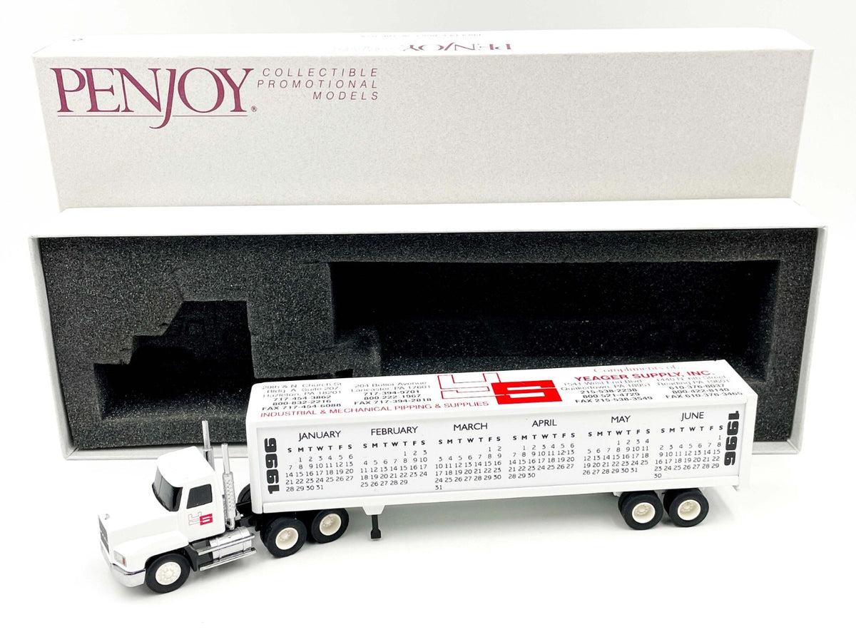 1/64Penjoy Yeager Supply Inc Calendar Mack Semi Truck w/ Van Trailer