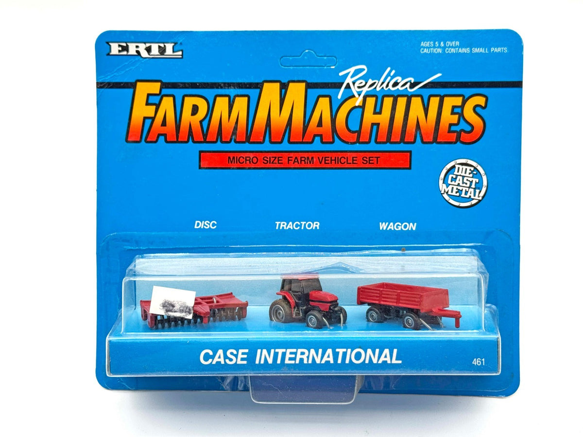 Case International Micro Size Farm Set Ertl Tractor Disk Wagon