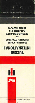 Matchbook Cover International Harvester Tucker International Madera California