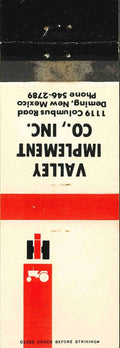 Matchbook Cover International Harvester Valley Implement Co Deming New Mexico
