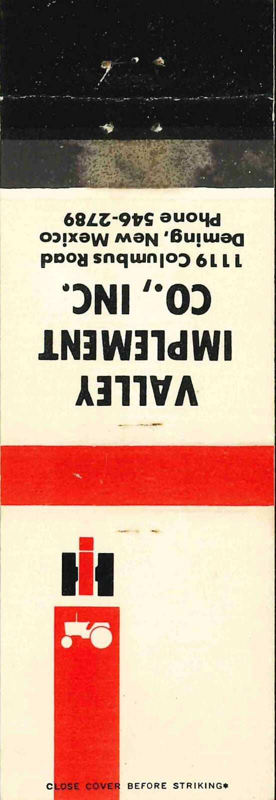 Matchbook Cover International Harvester Valley Implement Co Deming New Mexico