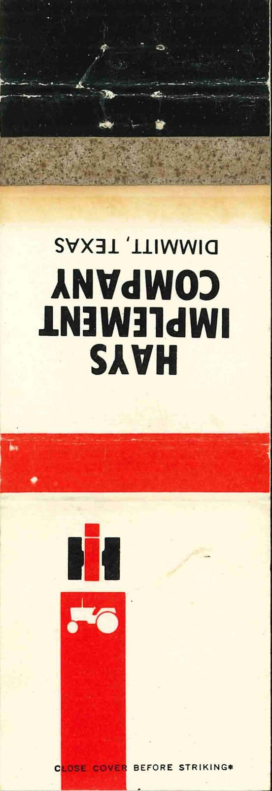 Matchbook Cover International Harvester Hays Imp Co Dimmitt Texas