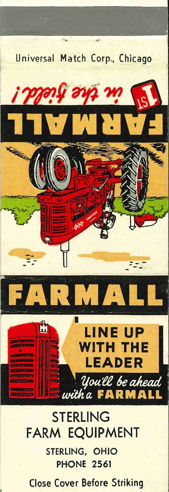 Matchbook Cover Farmall 400 Sterling Farm Equip Sterling Ohio