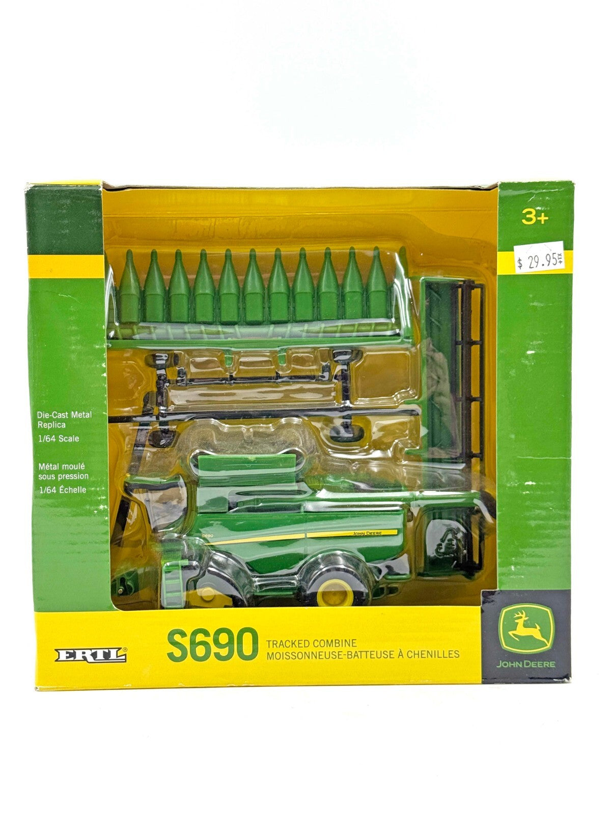 1/64 John Deere S690 Tracked Combine With Header Cart