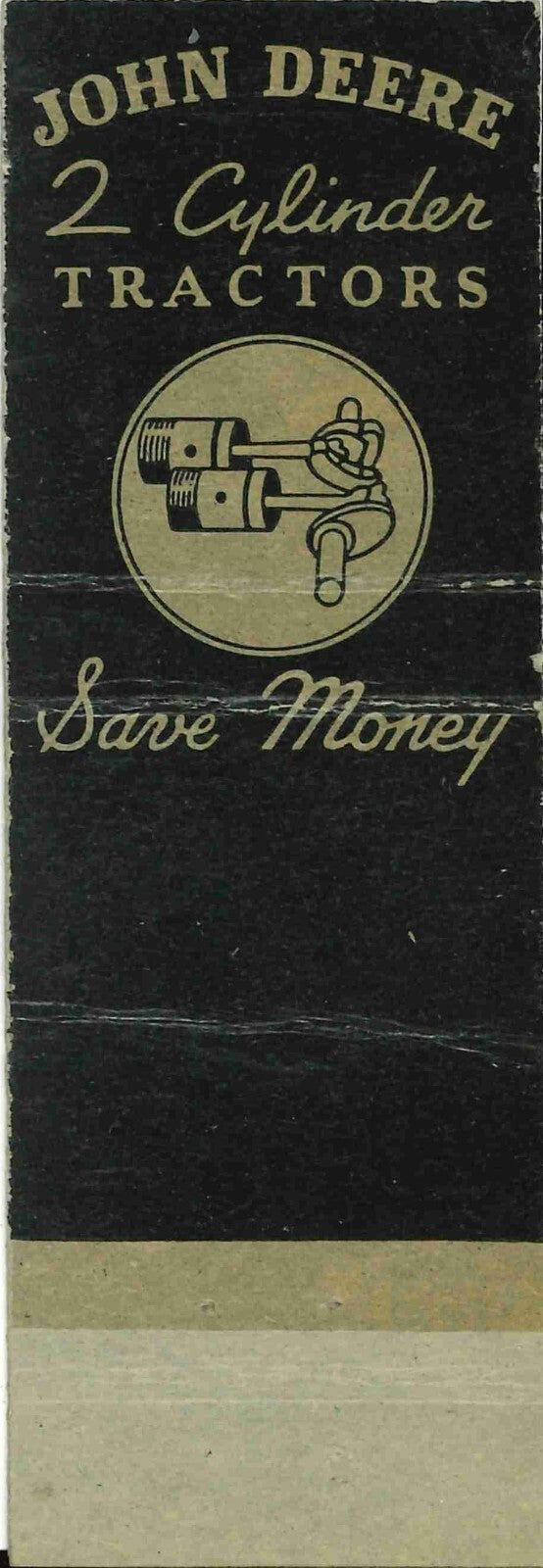 John Deere Matchbook Cover A w/ Mower R N Johnson Walpole New Hampshire