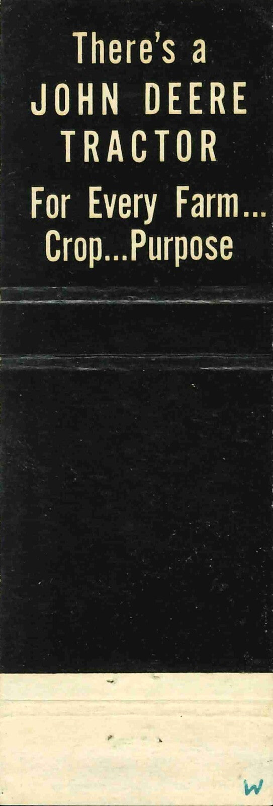 John Deere Matchbook Cover QFE Meisner & Herring Dover Foxcroft Maine 