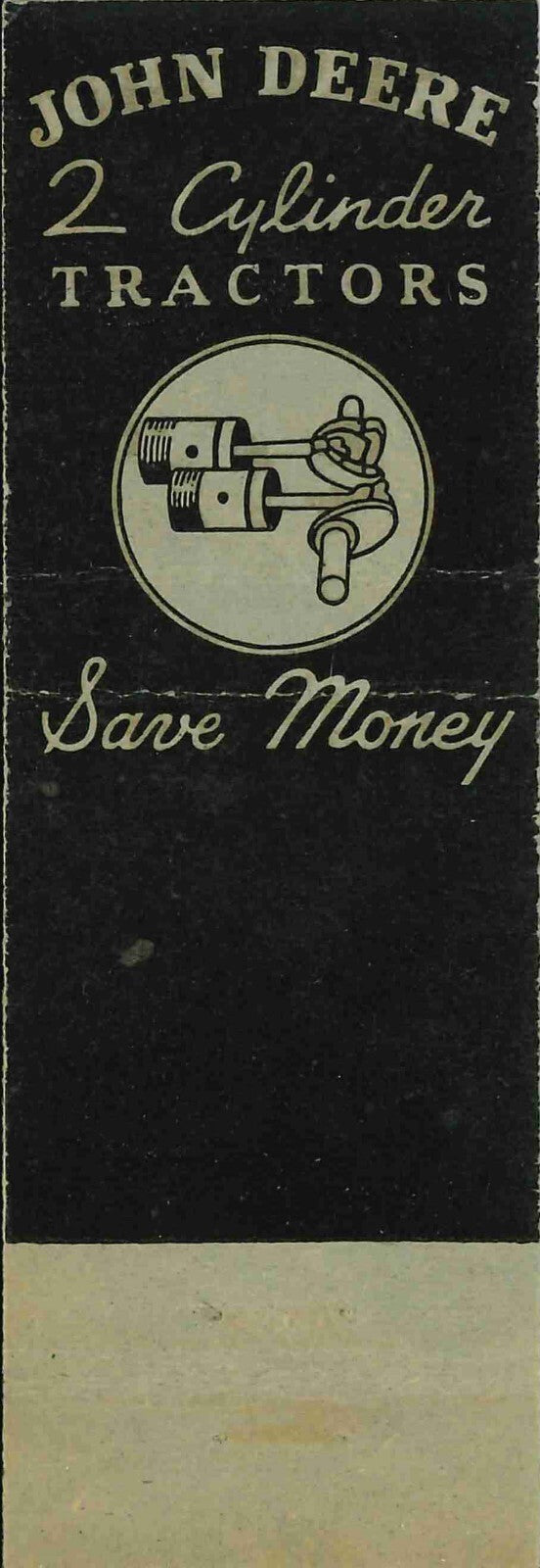 John Deere Matchbook Cover A w/ Mower D I McIlvaine Creston OH