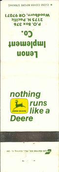 John Deere Matchbook Cover 2 Leg Lenon Implement Woodburn OR