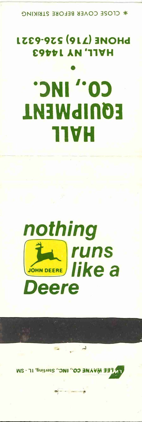 John Deere Matchbook 2 Leg Hall Equipment Co Inc Hall New York