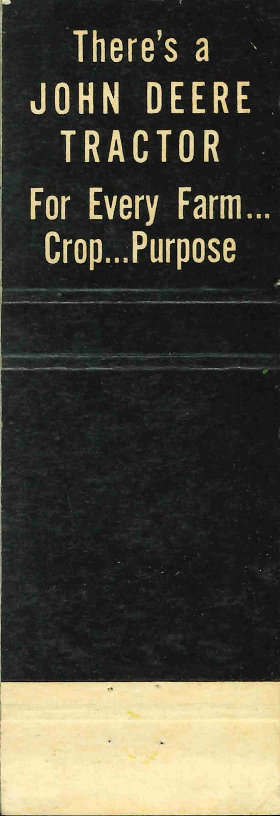 John Deere Matchbook Cover QFE Warrens Sales & Service Eastford Connecticut