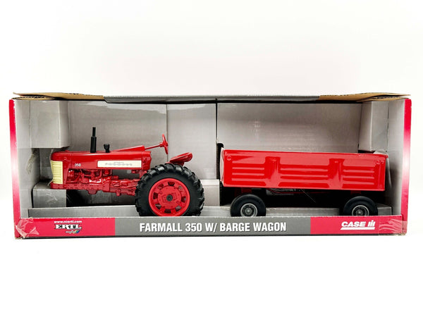 1/16 International Harvester Farmall 350 Tractor With Narrow Front & Barge Wagon