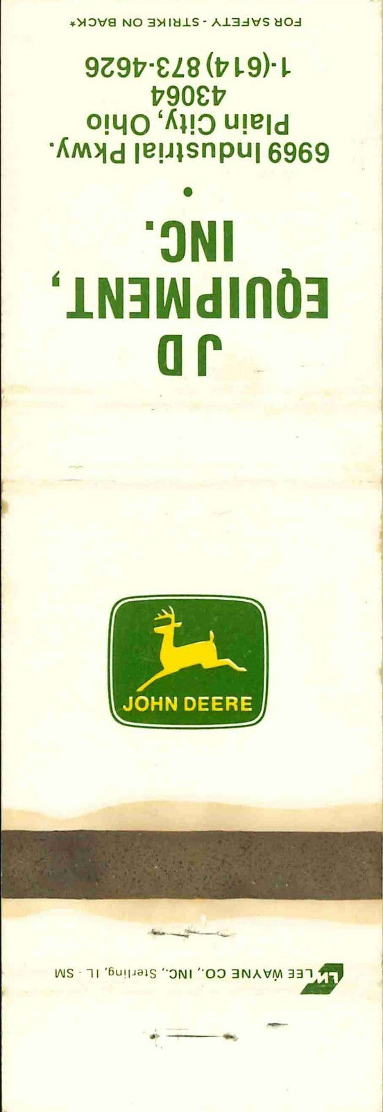 John Deere Matchbook Cover 2 Leg J D Equipment Plain City OH