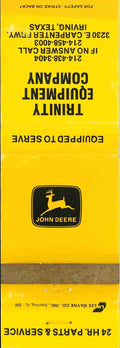 John Deere Matchbook Cover Trinity Equip Co Irving TX