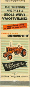 Matchbook Cover Allis Chalmers Central Iowa Farm Store Marshalltown Iowa
