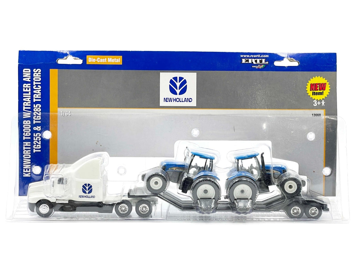 1/64 New Holland Kenworth T600B w/ Trailer and TG255 & TG285 Tractors