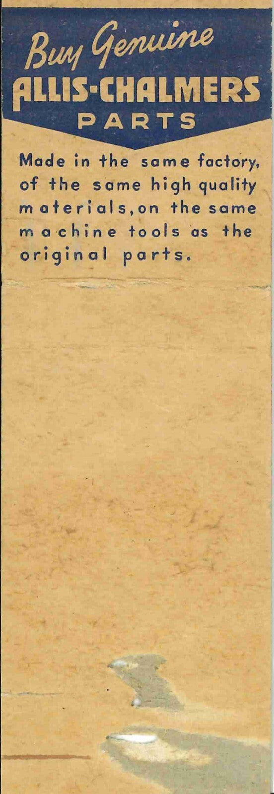 Matchbook Cover Allis Chalmers Central Iowa Farm Store Marshalltown Iowa