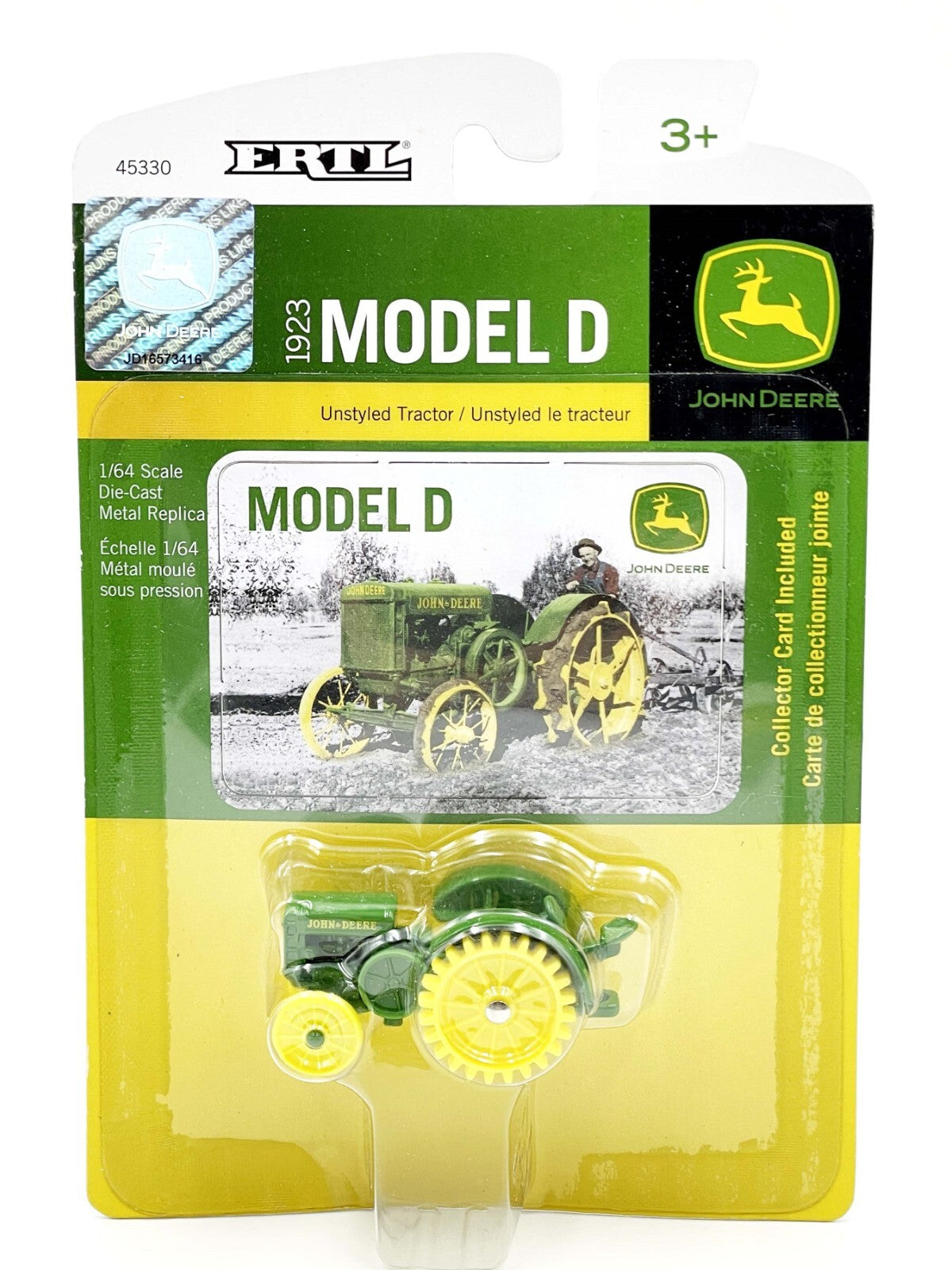 1/64 John Deere 1923 Model D, Unstyled Tractor