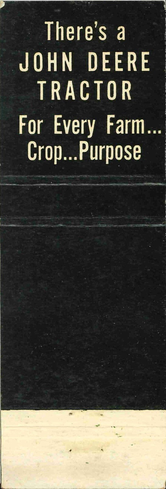 John Deere Matchbook Cover QFE Hillsboro Farm service Hillsboro Wisconsin