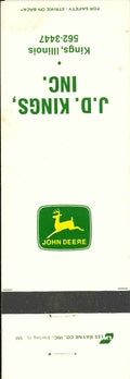 John Deere Matchbook Cover 2 Leg J D Kings Kings IL
