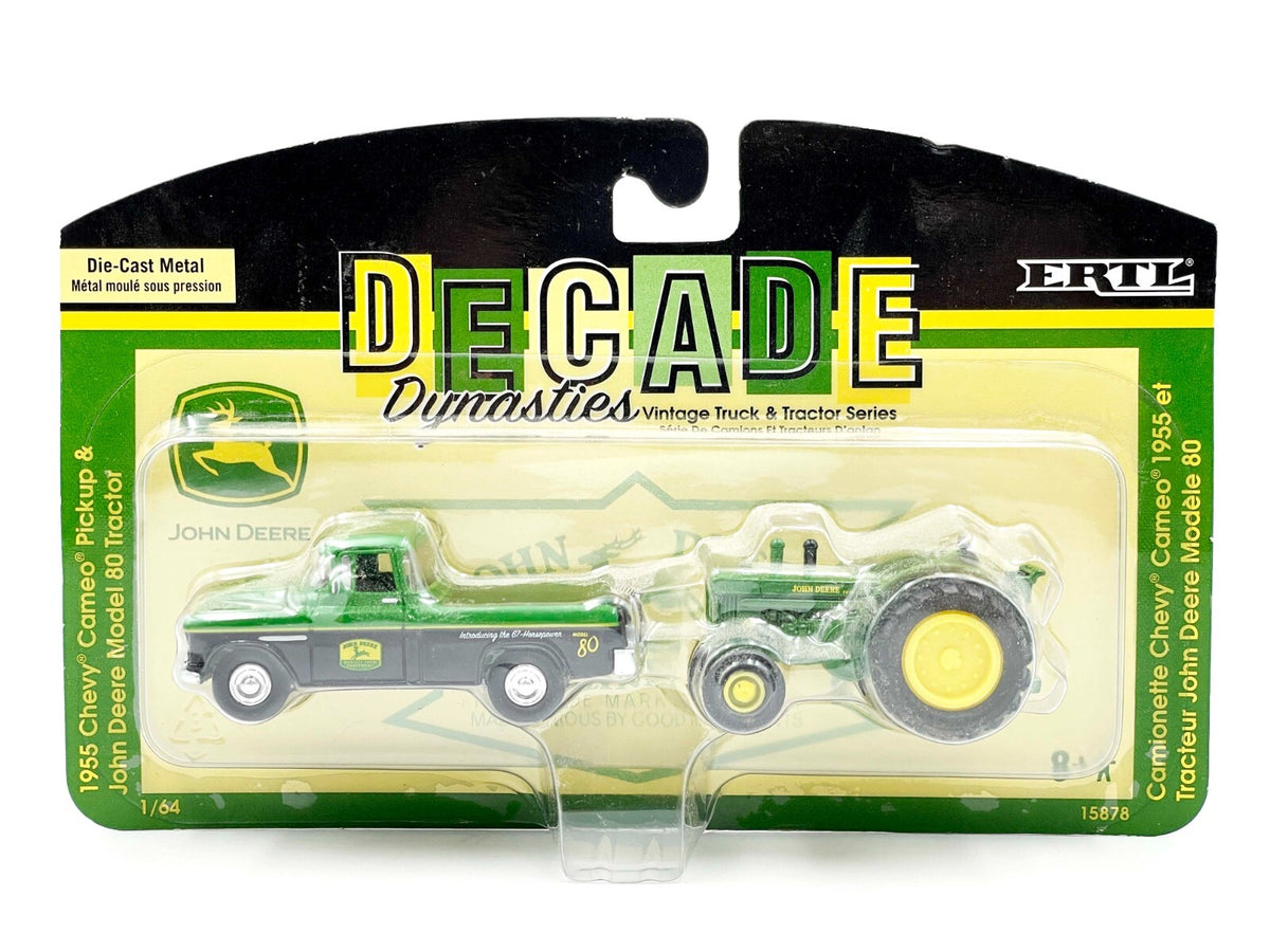 1/64 John Deere 1955 Chevy Cameo Pickup And Model 80 Tractor