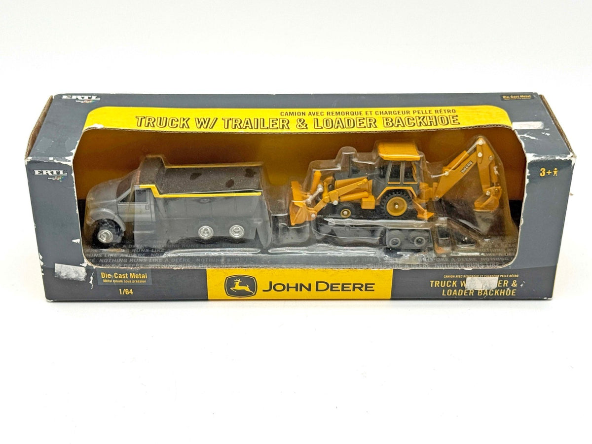 1/64 John Deere Dump Truck With Trailer & Backhoe Loader