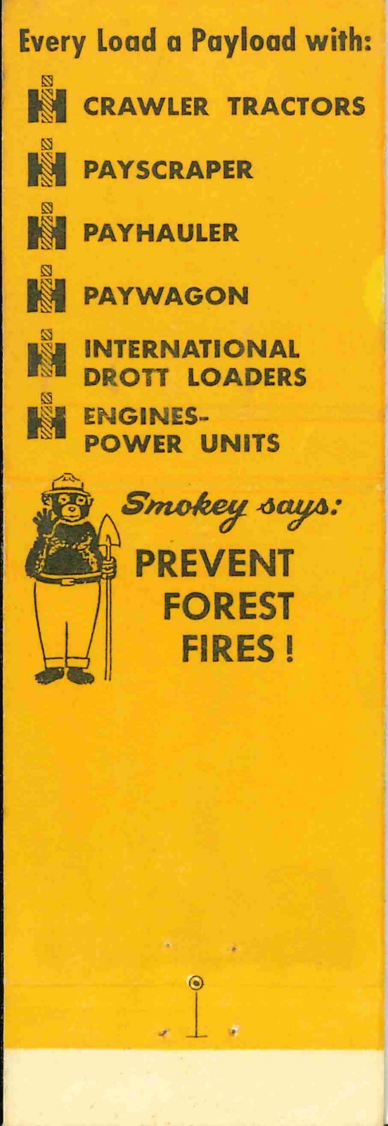 Matchbook Cover International Harvester Construction Hans Bernt Rehoboth Mass