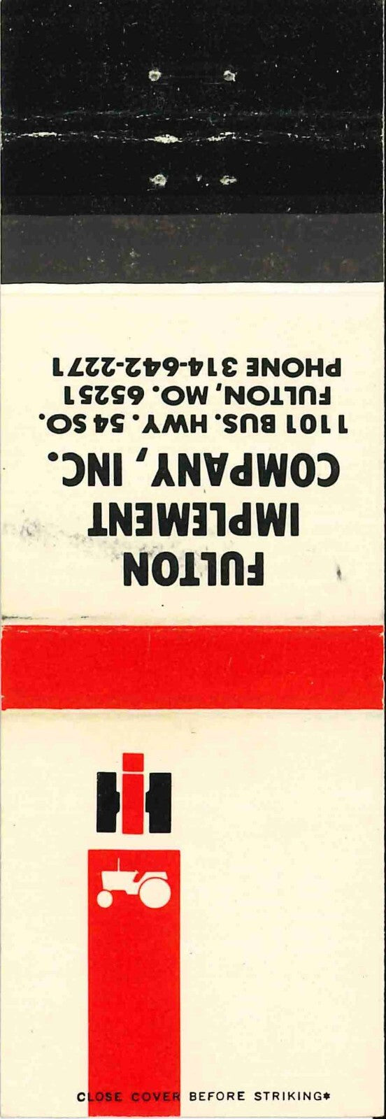 Matchbook Cover International Harvester Fulton Imp Co Fulton Missouri