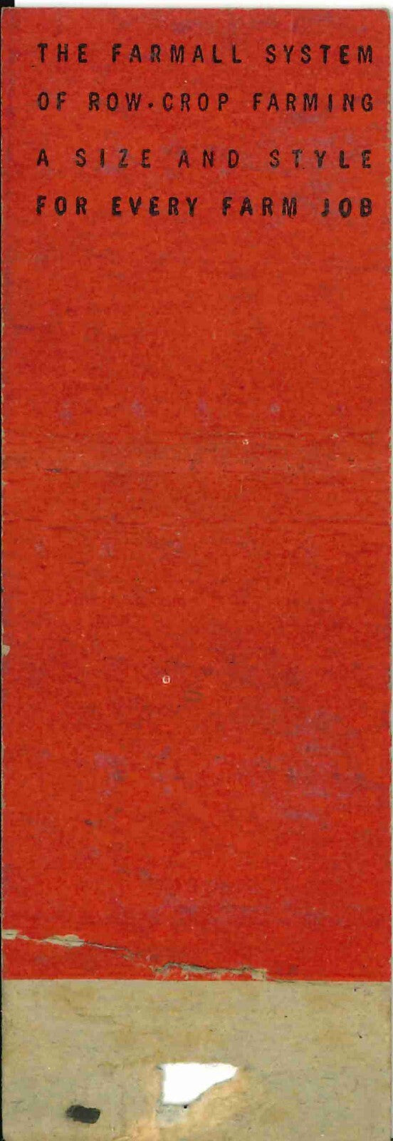 Matchbook Cover Farmall IH Sheldon Tractor Ottawa Kansas