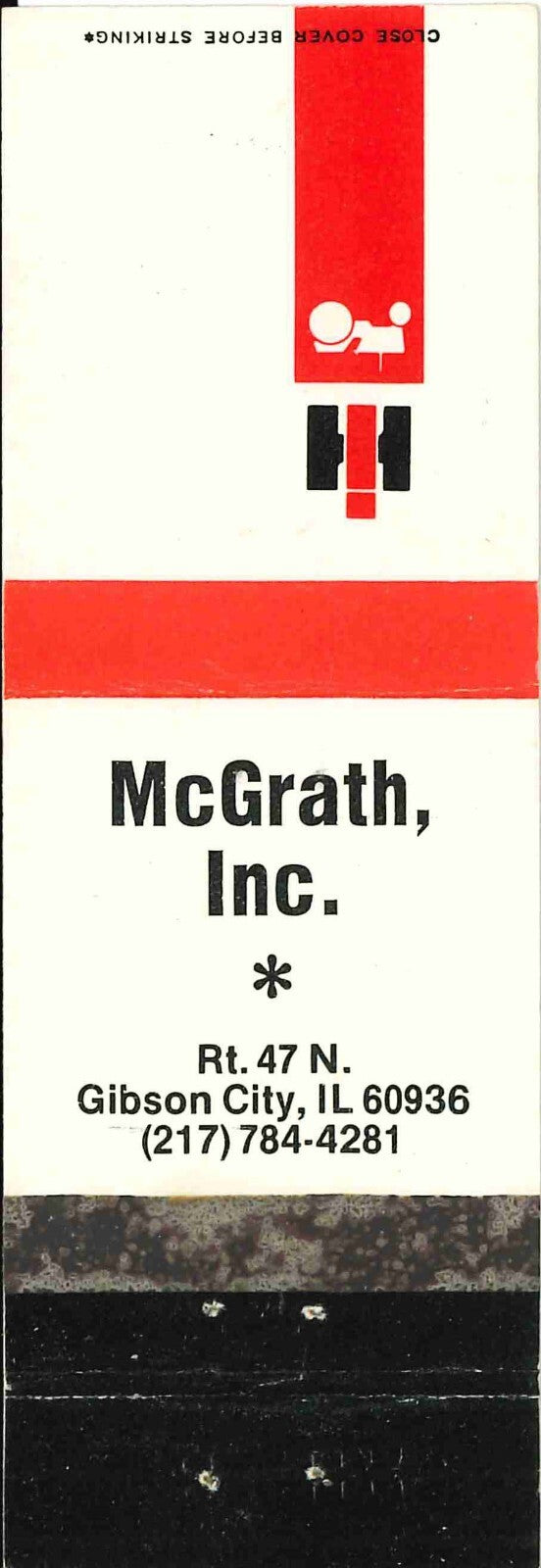 Matchbook Cover International Harvester McGrath Inc Gibson City Ilinois