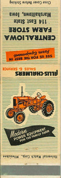 Matchbook Cover Allis Chalmers Central Iowa Farm Store Marshalltown Iowa