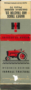 Matchbook Cover Farmall IH Harvey Tractor Eagleville Missouri