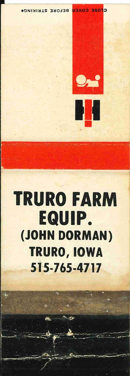 Matchbook Cover International Harvester Truro Farm Equip Truro Iowa