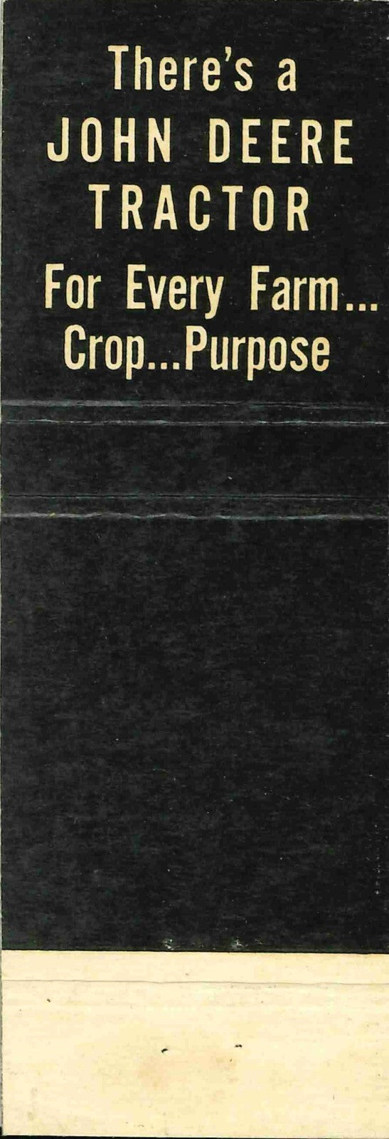 John Deere Matchbook Cover QFE Kane Implement & Supply CO Elyria Ohio