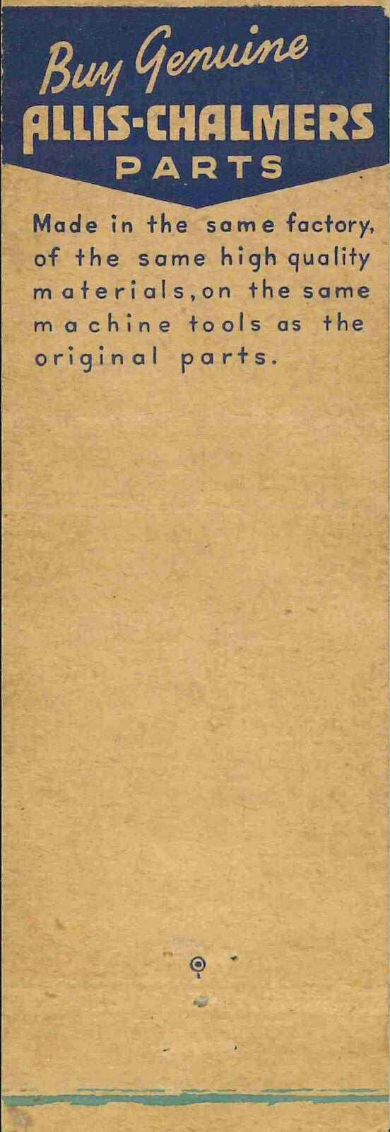 Matchbook Cover Allis Chalmers Jim Armstrong Imp Co Sutherland Nebraska