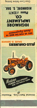 Matchbook Cover Allis Chalmers Highmore Imp Co Highmore South Dakotah