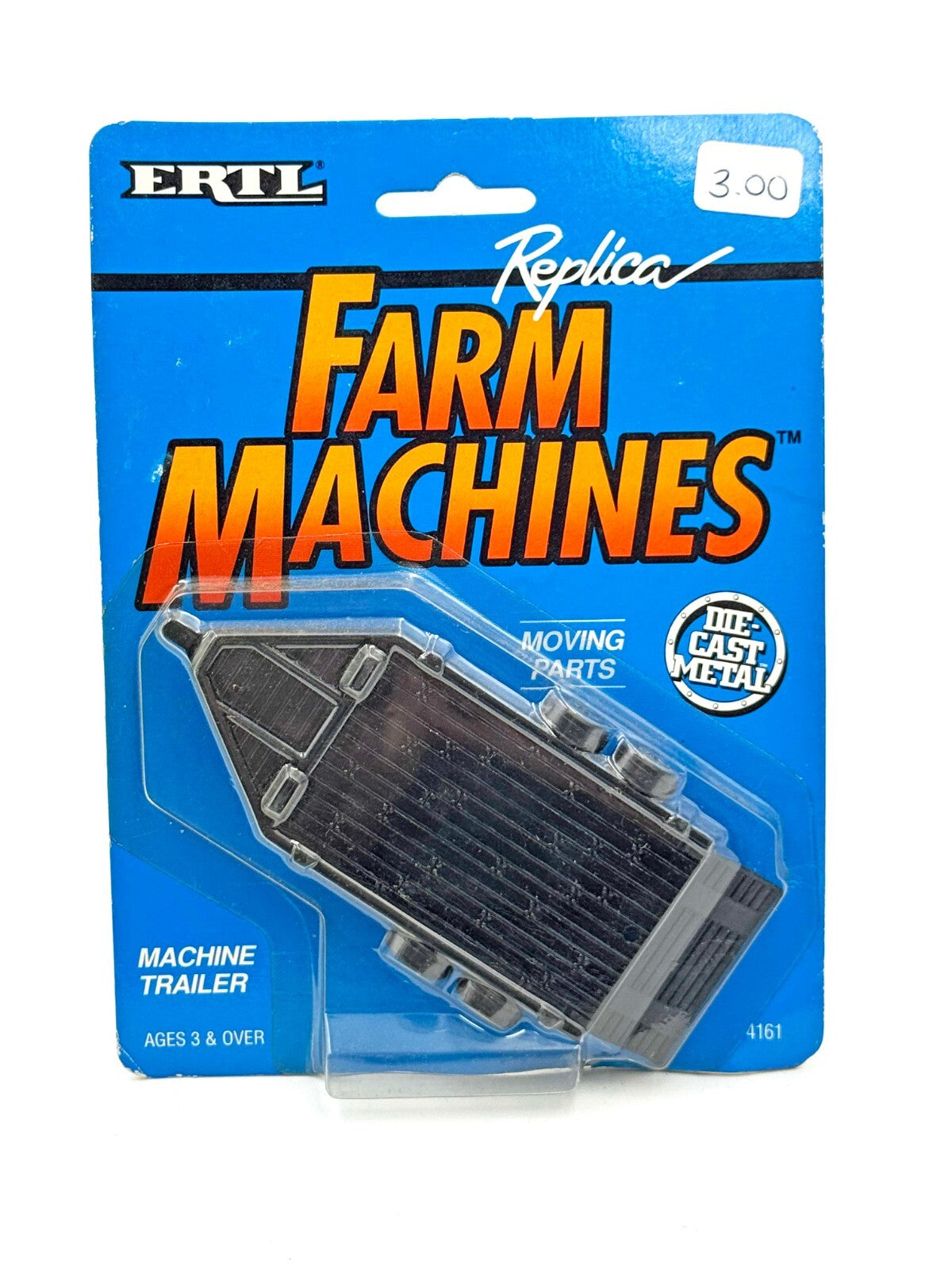 1/64 Ertl Black Flatbed Machine Trailer