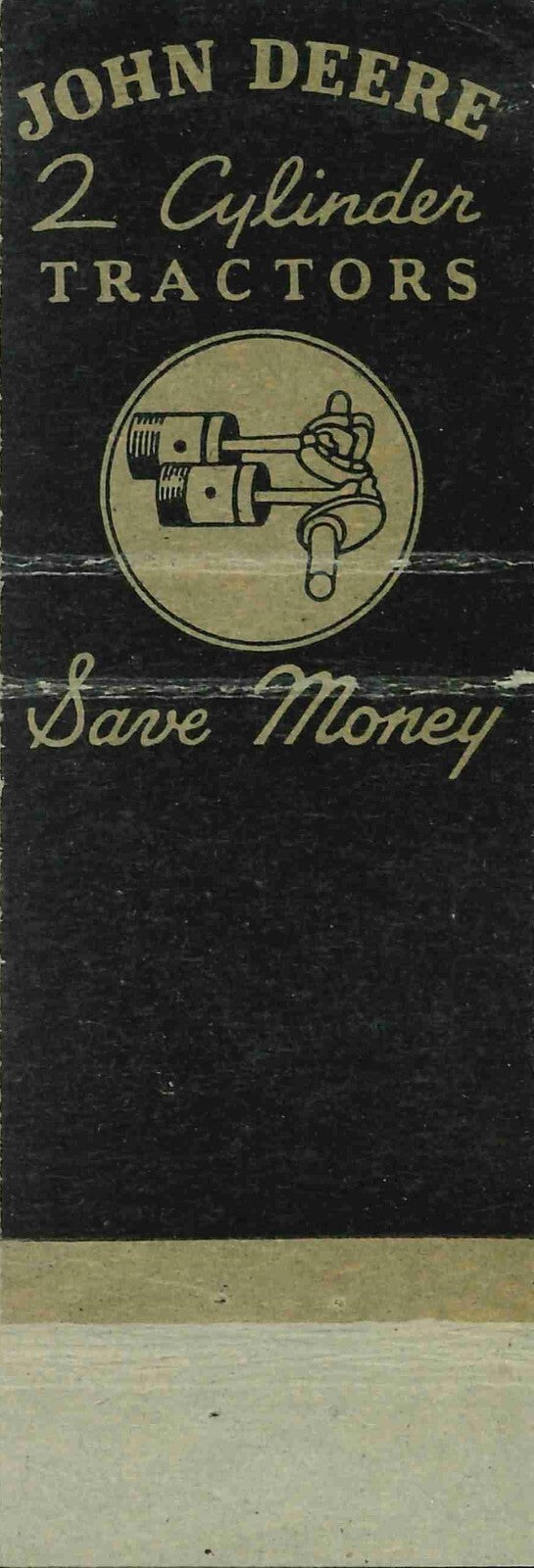 John Deere Matchbook Cover A w/ Mower Harlow Machine Colfax Lacrosse Wisconsin