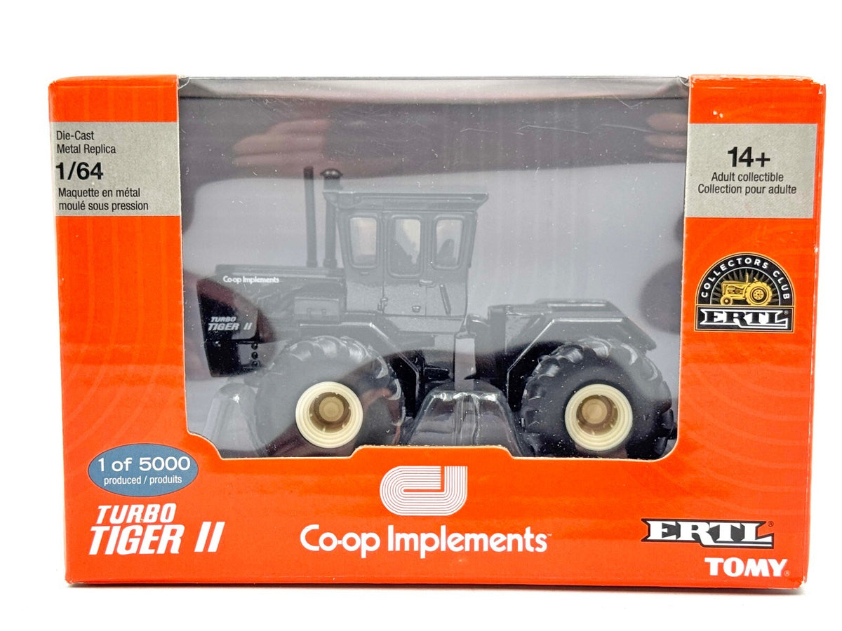 1/64 Co-op Implements Turbo Tiger II 4wd Tractor With Duals, Black Chaser Chase
