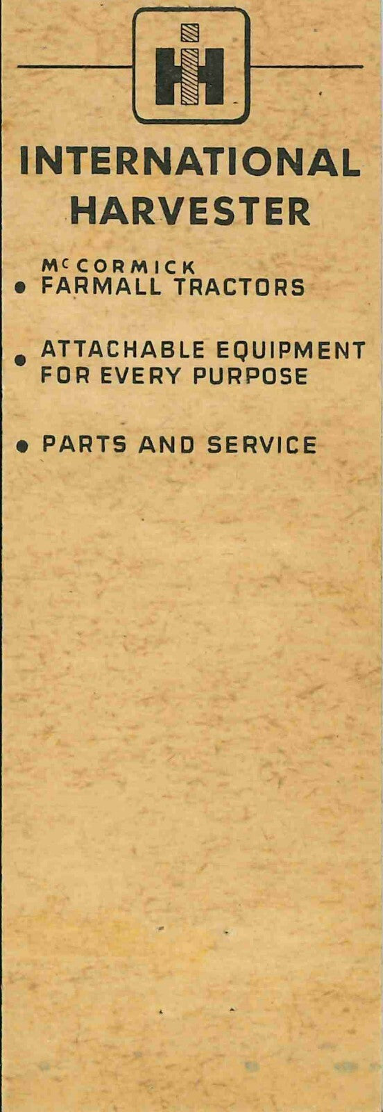 Matchbook Cover Farmall H Campbell Farm Supply Marion Ohio