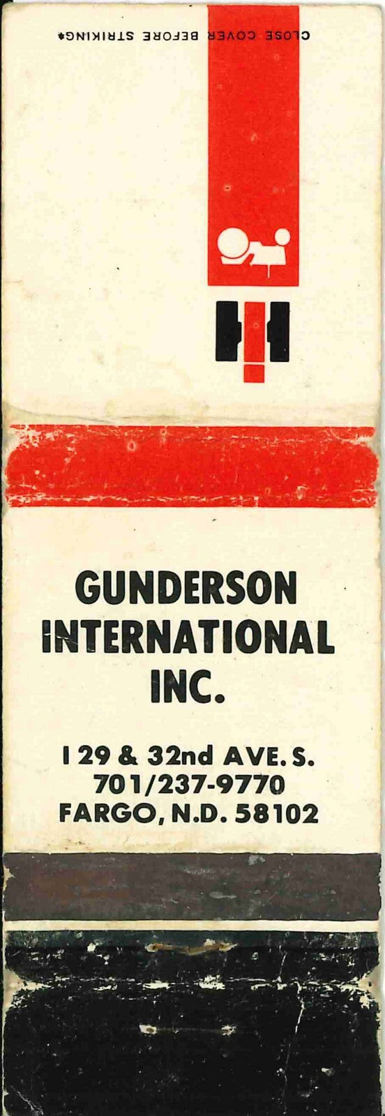 Matchbook Cover International Harvester Gunderson Inc Fargo North Dakota