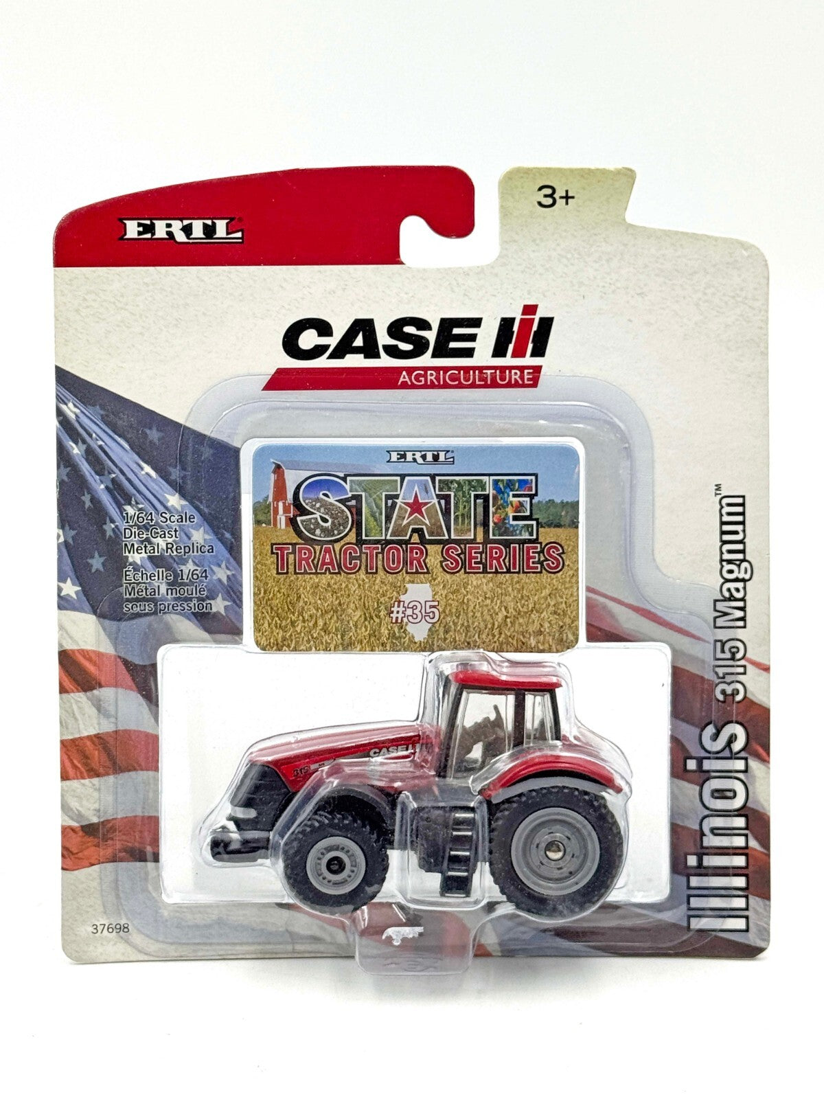 1/64 Case IH 315 Magnum Illinois State Tractor With Front Wheel Assist