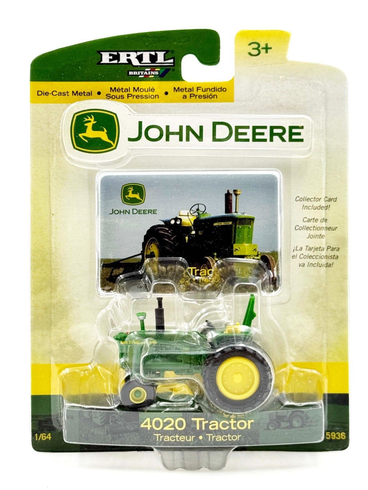 1/64 John Deere 4020 2Wd Tractor With Rops & Duals