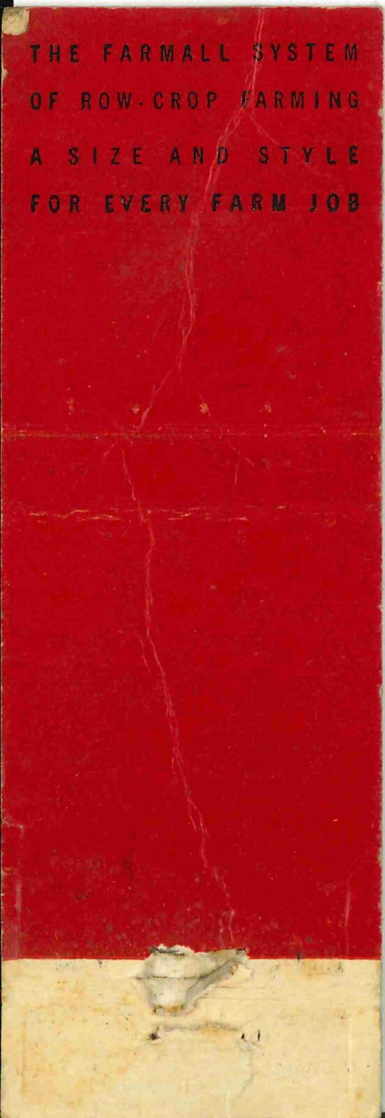 Matchbook Cover Farmall IH Best Imp Co Mendon Missouri 