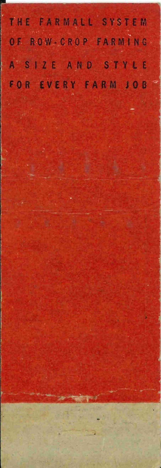 Matchbook Cover Farmall IH Surber Peddicord Overbrook Kansas