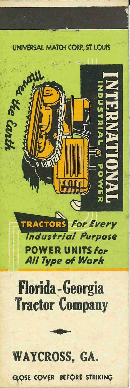 Matchbook Cover International Crawler Tractor Florida Georgia Tractor Co Waycros