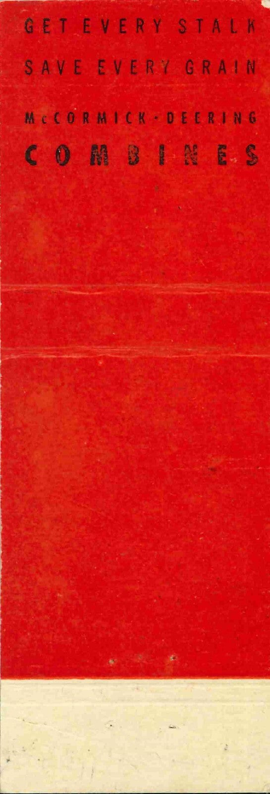 Matchbook Cover International Harvester Combine Dodd Debolt Alliance Nebraska