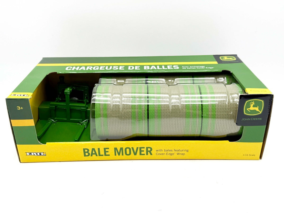 1/16 John Deere 3 Point Bale Mover W/ Bales Featuring Cover Edge Wrap