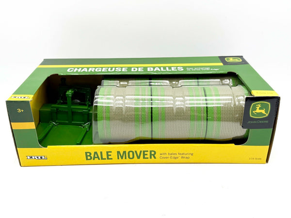 1/16 John Deere 3 Point Bale Mover W/ Bales Featuring Cover Edge Wrap