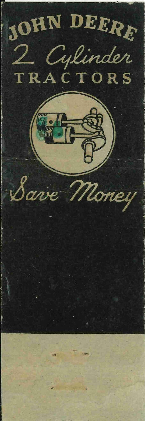 John Deere Matchbook Cover A w/ Mower L W Imp Co La Crosse